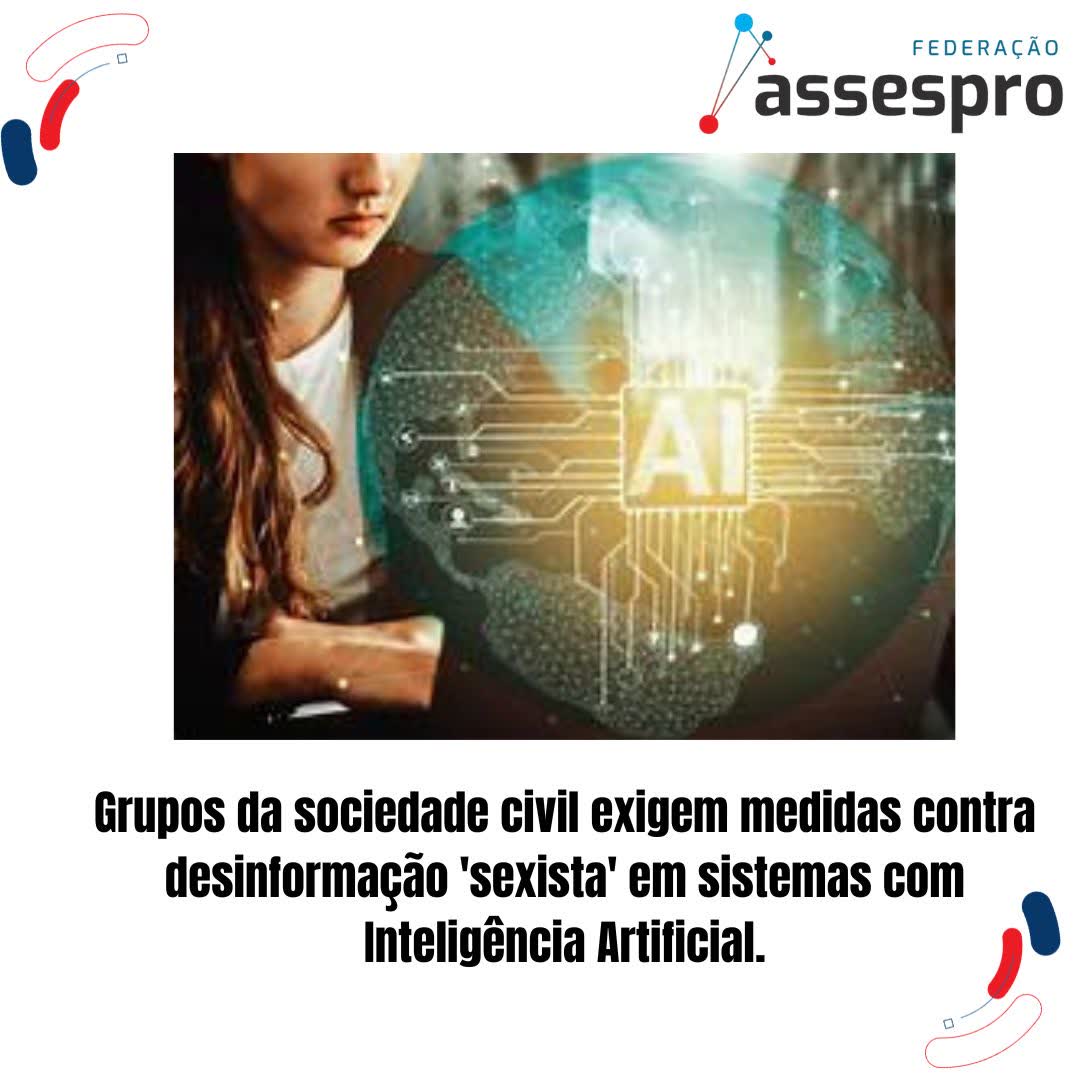 Grupos da sociedade civil exigem medidas contra desinformação ‘sexista’ em sistemas com Inteligência Artificial.