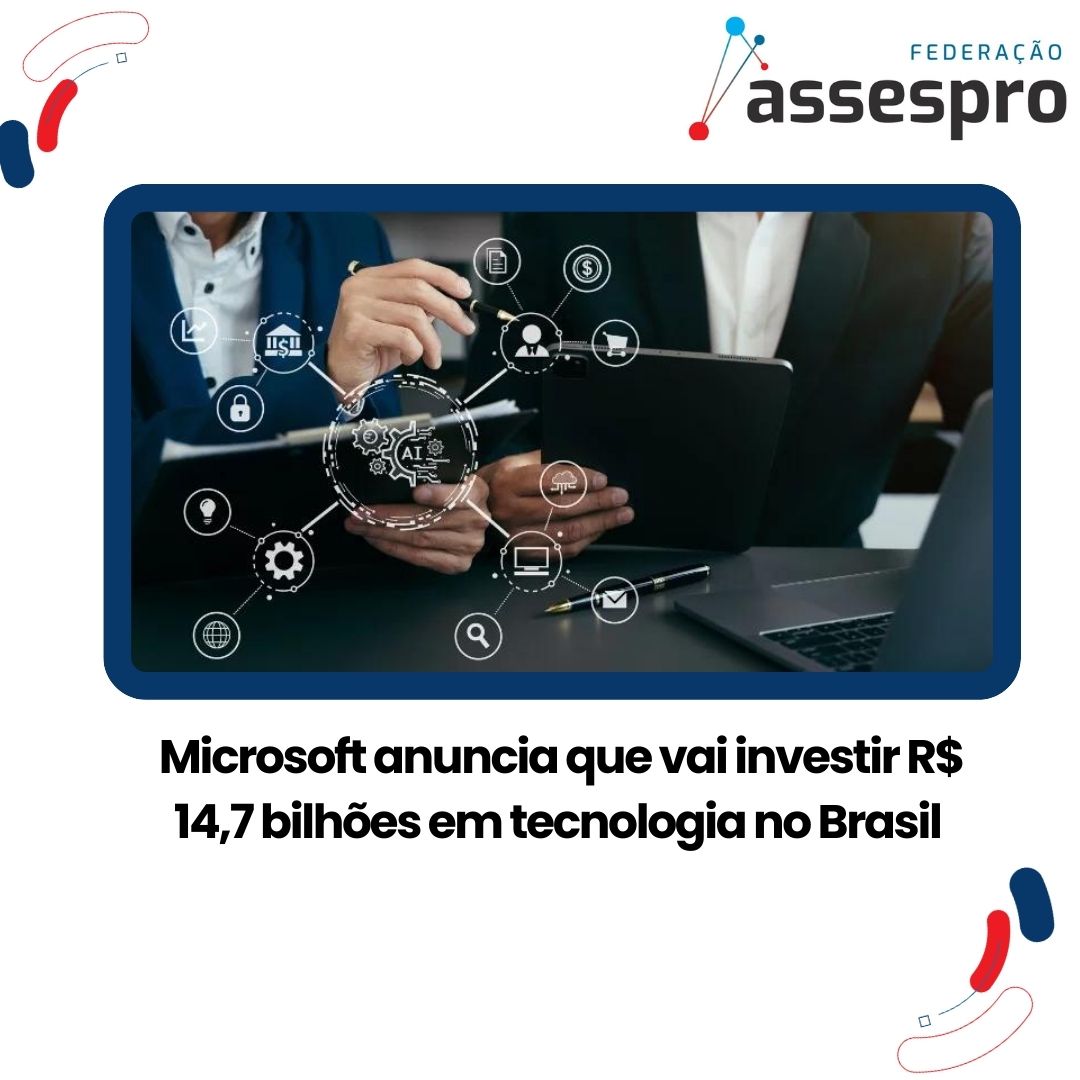 Microsoft anuncia que vai investir R$ 14,7 bilhões em tecnologia no Brasil